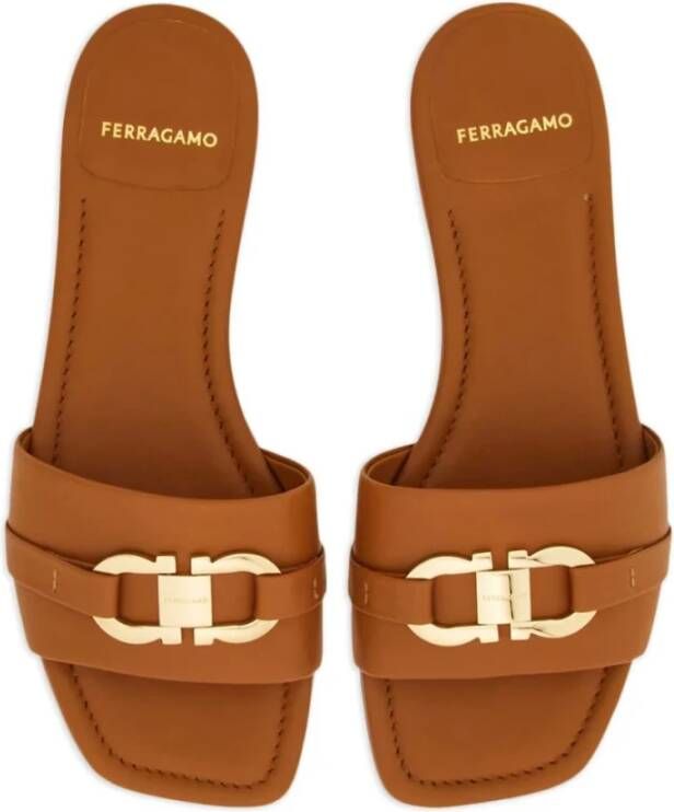 Salvatore Ferragamo Sliders Brown Dames