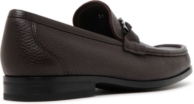 Salvatore Ferragamo Stijlvolle Calf Loafers voor Heren Black Heren