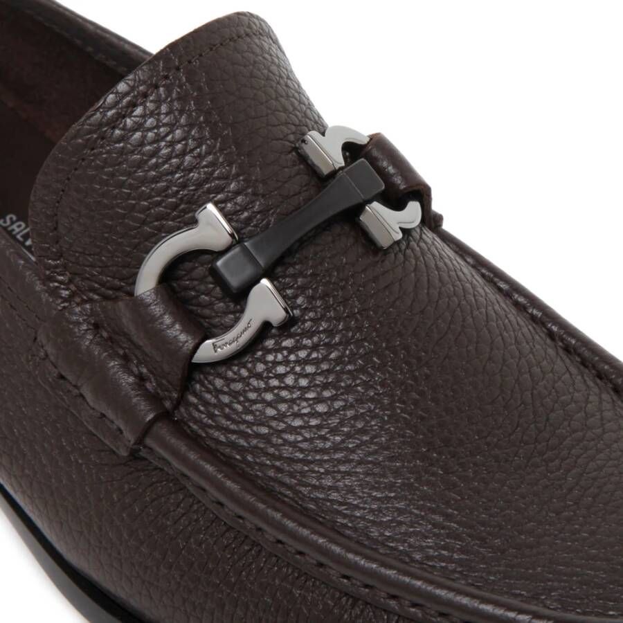 Salvatore Ferragamo Stijlvolle Calf Loafers voor Heren Black Heren