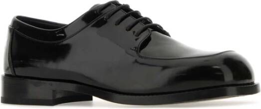 Salvatore Ferragamo Stijlvolle zwarte leren veterschoenen Black Heren