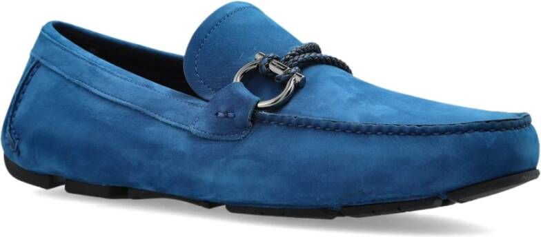 Salvatore Ferragamo Suede loafers Front Blue Heren