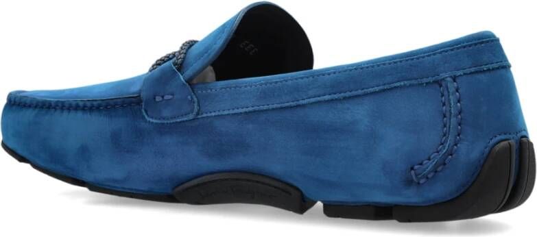 Salvatore Ferragamo Suede loafers Front Blue Heren