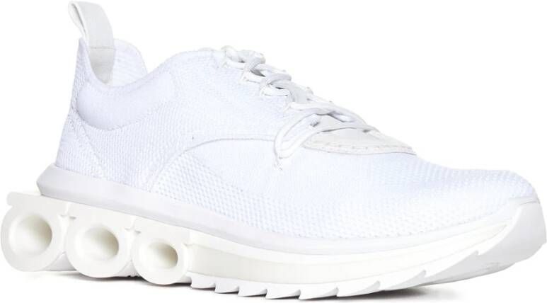 Salvatore Ferragamo Witte Gebreide Sneakers White Heren