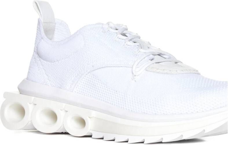 Salvatore Ferragamo Witte Gebreide Sneakers White Heren