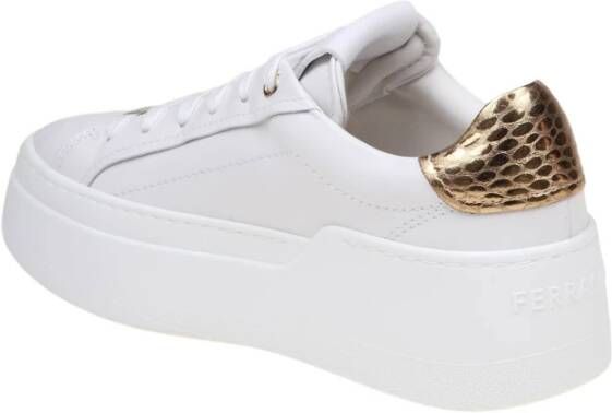 Salvatore Ferragamo Witte Leren Dahlia Sneakers White Dames