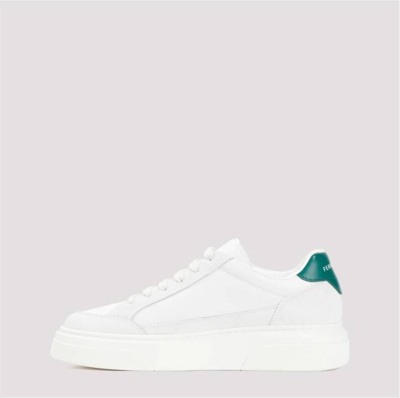 Salvatore Ferragamo Witte Suède Leren Sneakers Ss24 White Heren