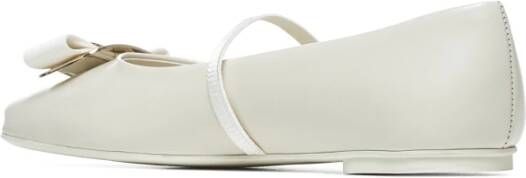 Salvatore Ferragamo Zina Ivory Ballet Flats Beige Dames