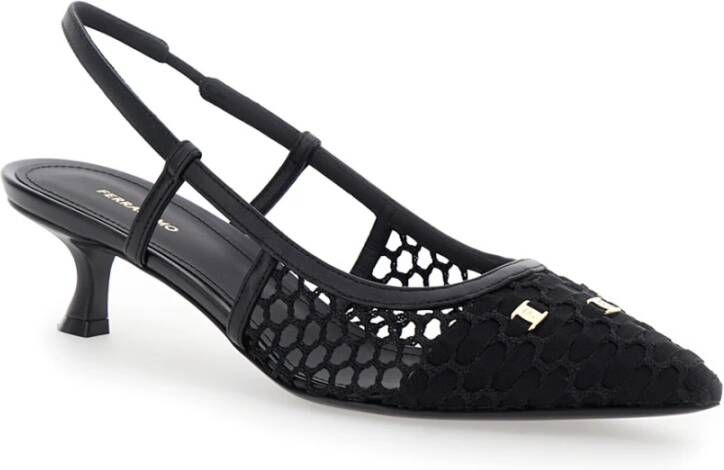 Salvatore Ferragamo Zwarte Clizia sandalen met hak Black Dames