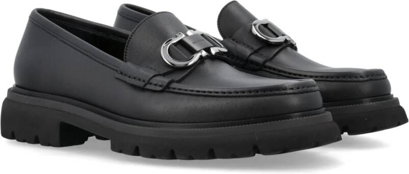 Salvatore Ferragamo Zwarte Cocoon Loafer Instap Schoenen Black Heren