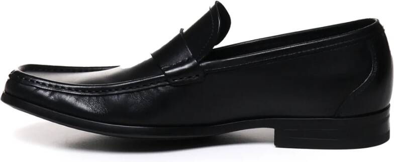 Salvatore Ferragamo Zwarte Gancini Leren Loafers Black Heren