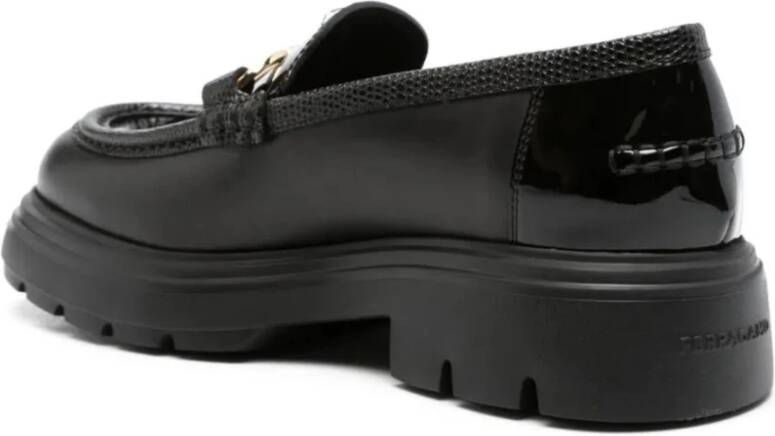 Salvatore Ferragamo Zwarte Gancini Loafers Black Dames