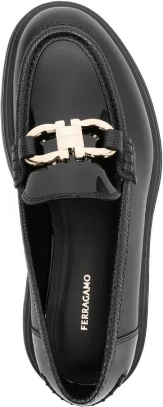 Salvatore Ferragamo Zwarte Gancini Loafers Black Dames