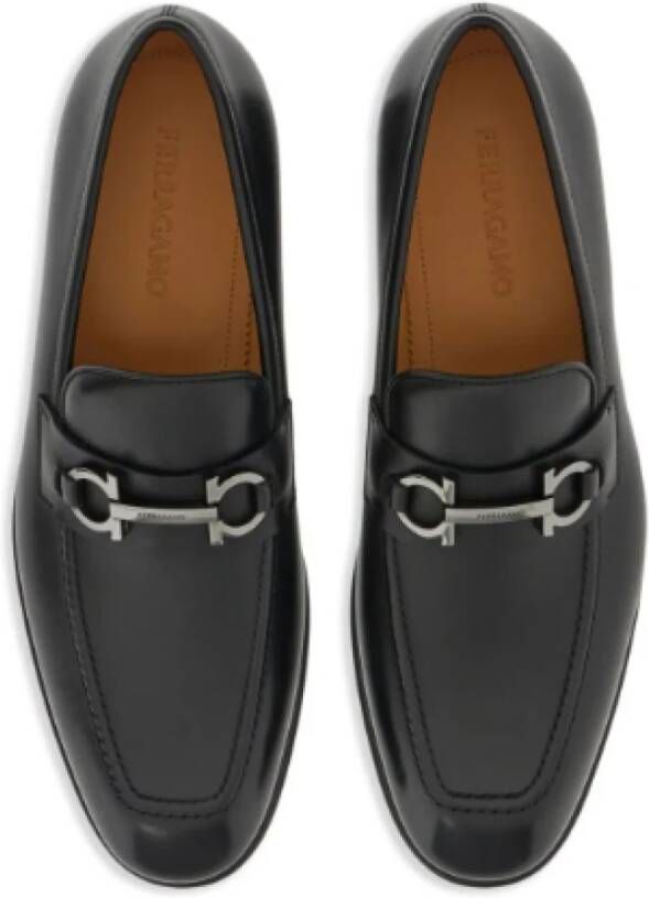 Salvatore Ferragamo Zwarte Gancini Loafers Black Heren