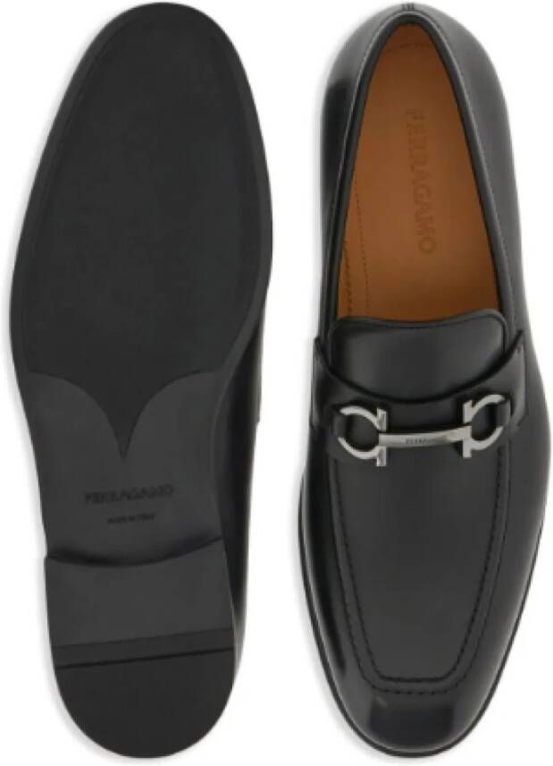 Salvatore Ferragamo Zwarte Gancini Loafers Black Heren