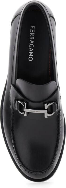 Salvatore Ferragamo Zwarte Gancini Loafers in Leer Black Heren