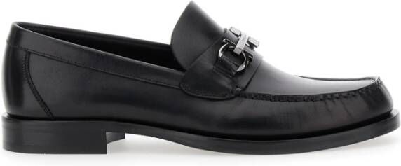 Salvatore Ferragamo Zwarte Gancini Loafers in Leer Black Heren