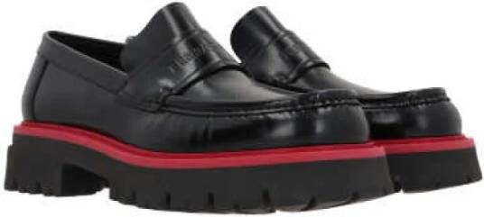 Salvatore Ferragamo Zwarte geborsteld leren mocassins Black Heren