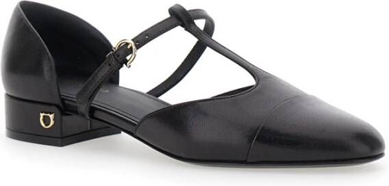 Salvatore Ferragamo Zwarte Hak Lainette Schoenen Black Dames