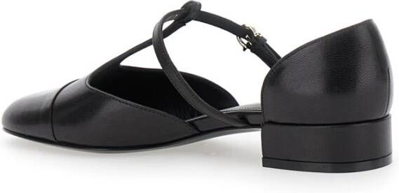 Salvatore Ferragamo Zwarte Hak Lainette Schoenen Black Dames