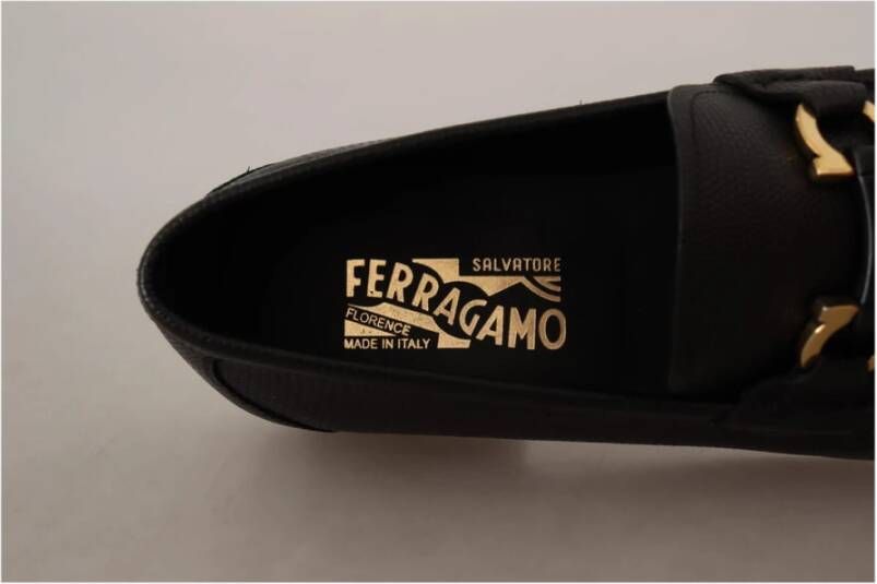 Salvatore Ferragamo Zwarte Kalfsleren Grandioso2 Herenschoenen Black Heren