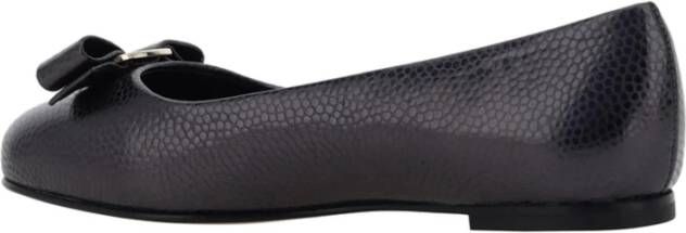 Salvatore Ferragamo Zwarte leren ballerina flats Black Dames