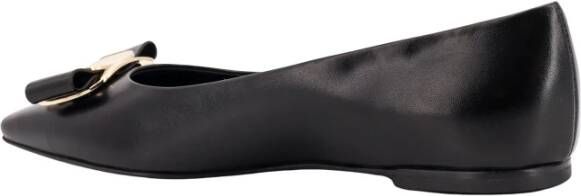 Salvatore Ferragamo Zwarte Leren Ballerina Schoenen Black Dames