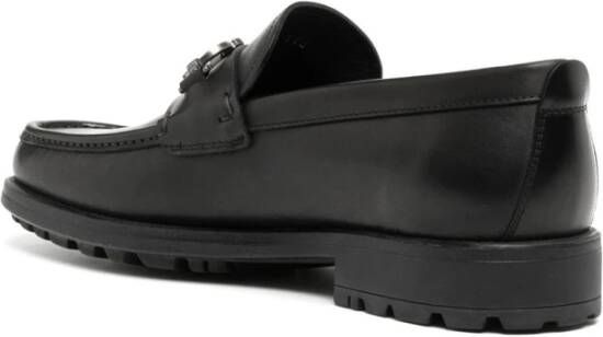 Salvatore Ferragamo Zwarte Leren Gancini Loafers Black Heren