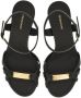 Salvatore Ferragamo Zwarte leren hagedisprint enkelband sandalen Black Dames - Thumbnail 5