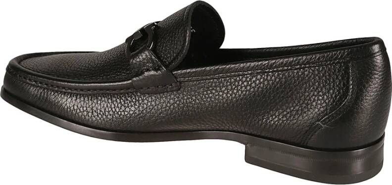 Salvatore Ferragamo Zwarte leren Horsebit Mocassin Loafers Black Heren