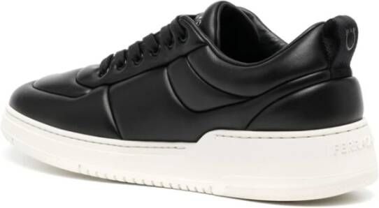 Salvatore Ferragamo Zwarte Leren Sneaker Black Heren