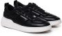 Salvatore Ferragamo Zwarte Leren Sneakers met Rubberen Zool Black Heren - Thumbnail 2