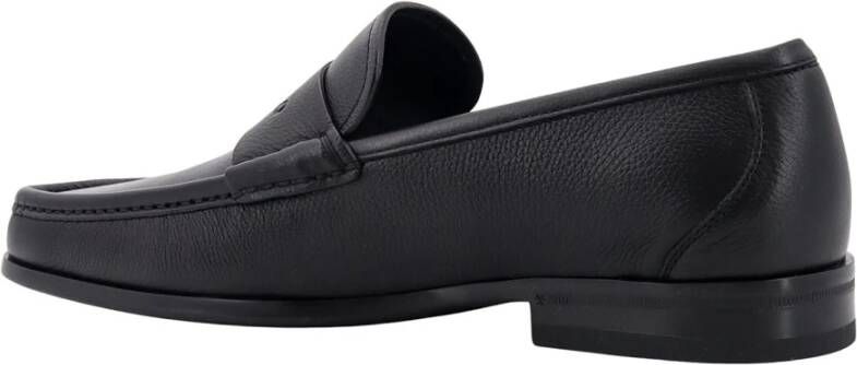 Salvatore Ferragamo Zwarte Loafer Schoenen met Logo Gravure Black Heren