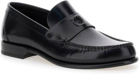 Salvatore Ferragamo Zwarte loafers met Gancini-detail Black Heren