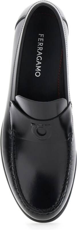 Salvatore Ferragamo Zwarte loafers met Gancini-detail Black Heren