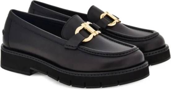 Salvatore Ferragamo Zwarte Maryan Leren Schoenen Black Dames