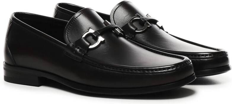 Salvatore Ferragamo Zwarte Mocassin Platte Schoenen Black Heren