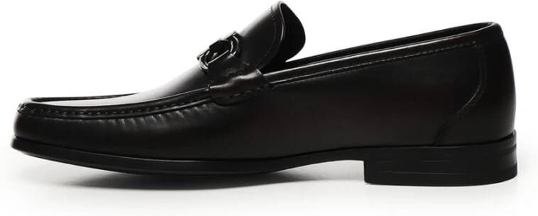 Salvatore Ferragamo Zwarte Mocassin Platte Schoenen Black Heren