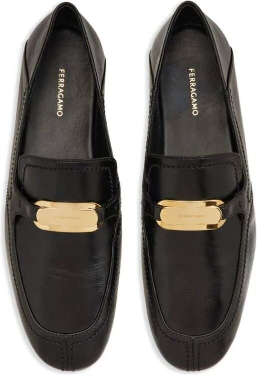 Salvatore Ferragamo Zwarte Mocassin Schoenen voor Mannen Black Dames