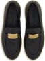 Salvatore Ferragamo Zwarte platte instappers met goudkleurig logo Black Dames - Thumbnail 2