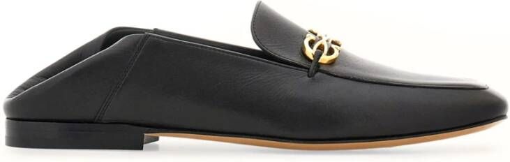 Salvatore Ferragamo Zwarte platte loafers met Gancini gesp Black Dames