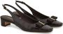 Salvatore Ferragamo Zwarte Slingback Schoenen met Strikdetails Brown Dames - Thumbnail 10