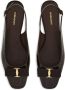 Salvatore Ferragamo Zwarte Slingback Schoenen met Strikdetails Brown Dames - Thumbnail 11