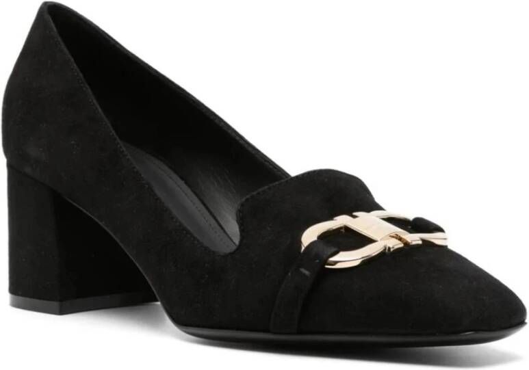 Salvatore Ferragamo Zwarte suède Gancini pumps 60mm hak Black Dames