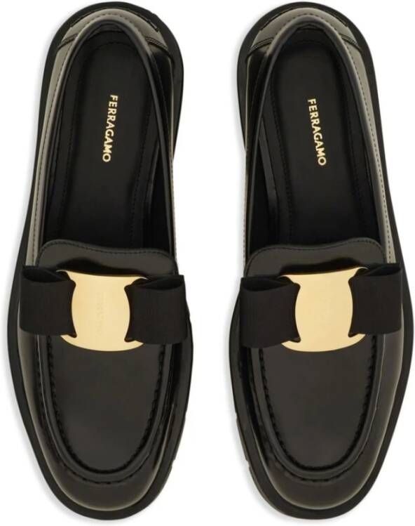 Salvatore Ferragamo Zwarte Vara Bow Platte Schoenen Black Dames