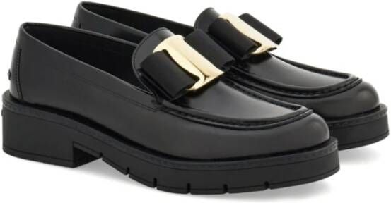 Salvatore Ferragamo Zwarte Vara Bow Platte Schoenen Black Dames