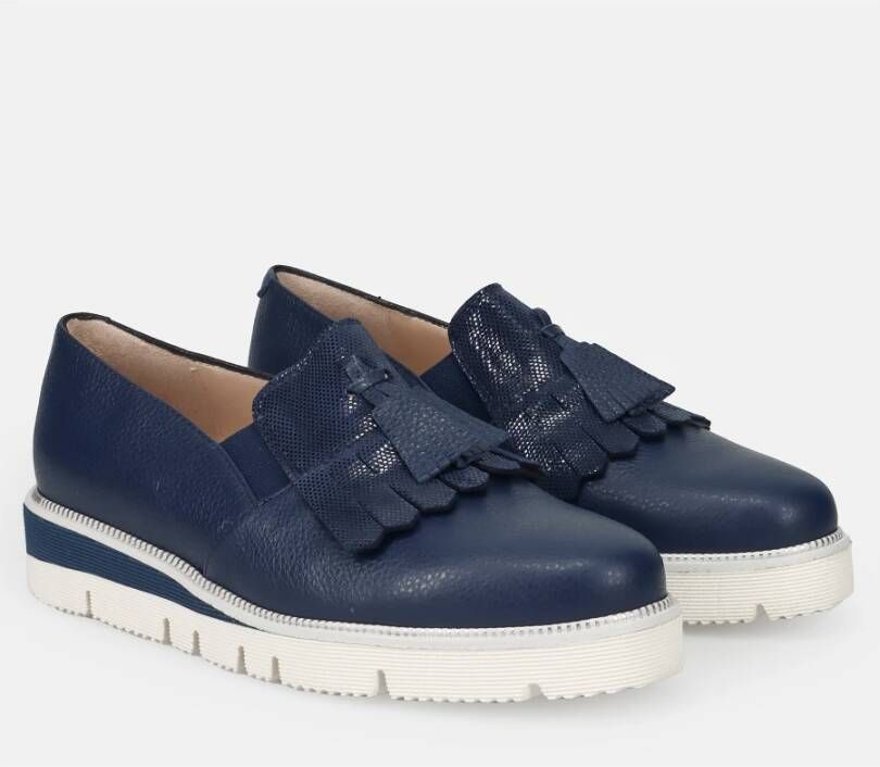 Sangiorgio Blauwe Franje Kwast Instap Sneakers Blue Dames