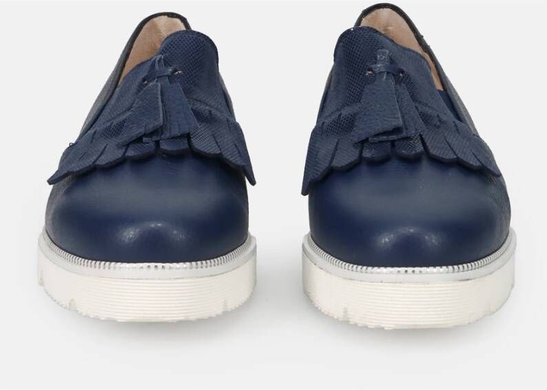 Sangiorgio Blauwe Franje Kwast Instap Sneakers Blue Dames