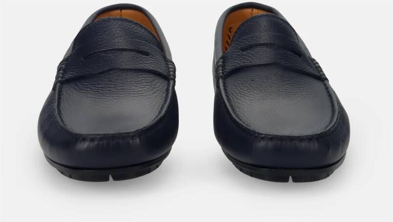 Sangiorgio Blauwe Leren Mocassins Blue Heren