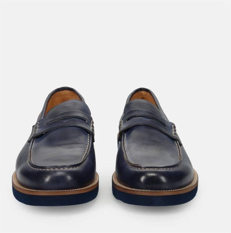 Sangiorgio Blauwe Mocassin Schoenen Blue Heren