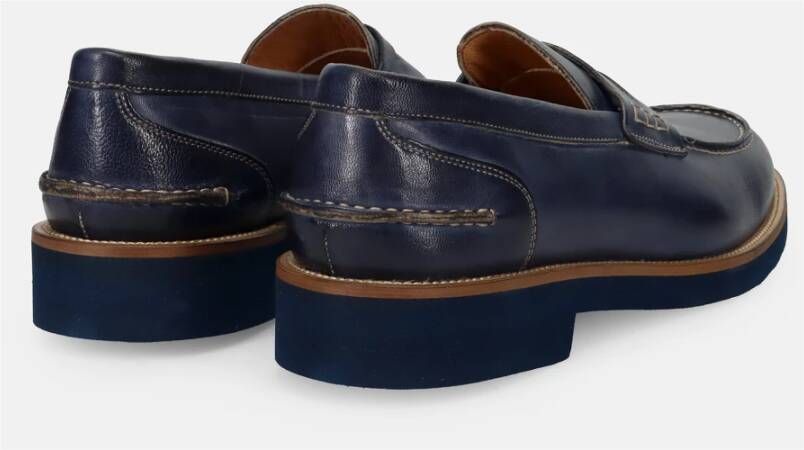 Sangiorgio Blauwe Mocassin Schoenen Blue Heren